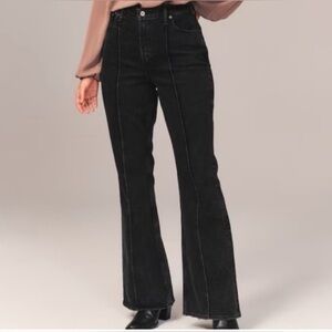 Abercrombie black flared jeans with seam, curve love